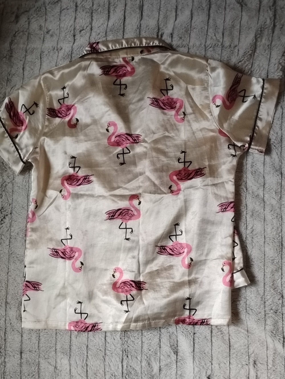 Pink Flamingo Satin Pajama Set - Picture 6 of 7